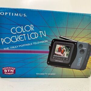 Optimus Color Pocket LCD TV Portable Television Vintage 16-179 with Box